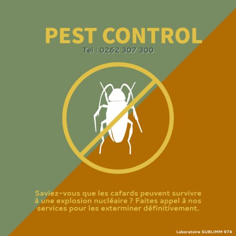 Métier du pest control - île de la Réunion - Laboratoire Sublimm 974