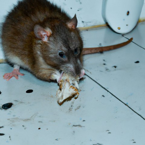 Rat dans une cuisine qui mange les restes - Saint Gilles - Laboratoire Sublimm 974